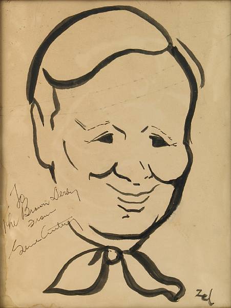 Appraisal: A Gene Autry signed caricature from The Brown Derby s