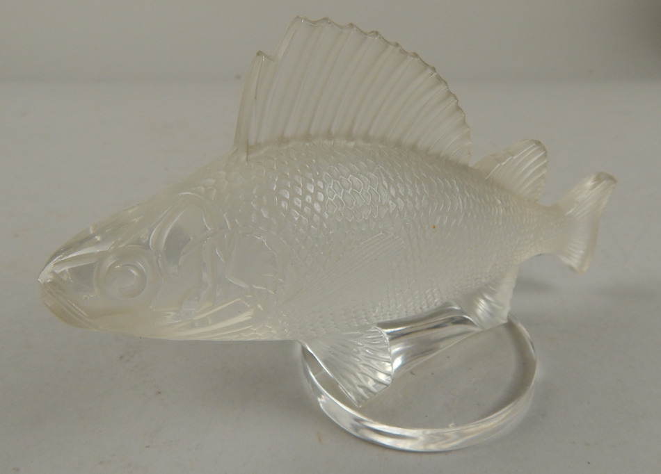 Appraisal: A Lalique moulded and frosted glass figure of a Perch