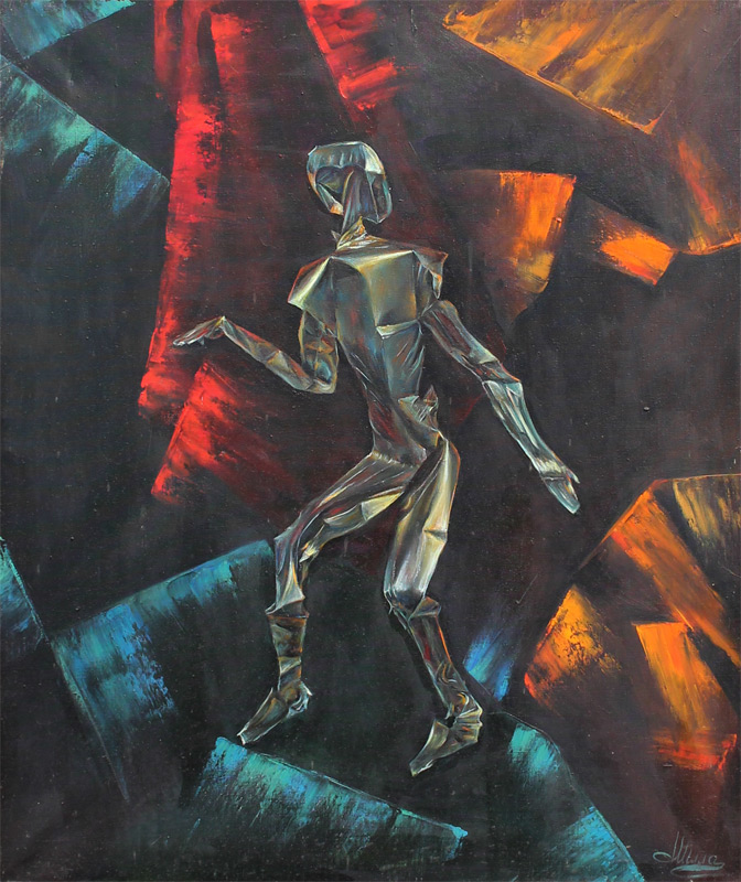 Appraisal: ILLAINOWA Natalia Russian th Century Cubist figure Oil Canvas ''