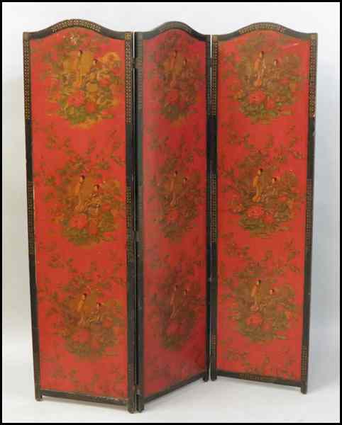 Appraisal: JAPANESE THREE-PANEL FLOOR SCREEN Each panel '' x '' Condition