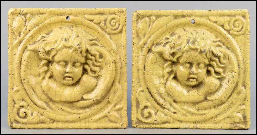 Appraisal: PAIR OF CERAMIC WALL PLAQUES '' x '' Condition No