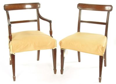 Appraisal: A set of thirteen th century mahogany dining chairs the