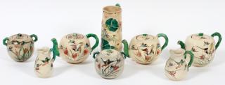 Appraisal: JAPANESE SATSUMA EARTHENWARE TEA SET JAPANESE SATSUMA EARTHENWARE TEA SET