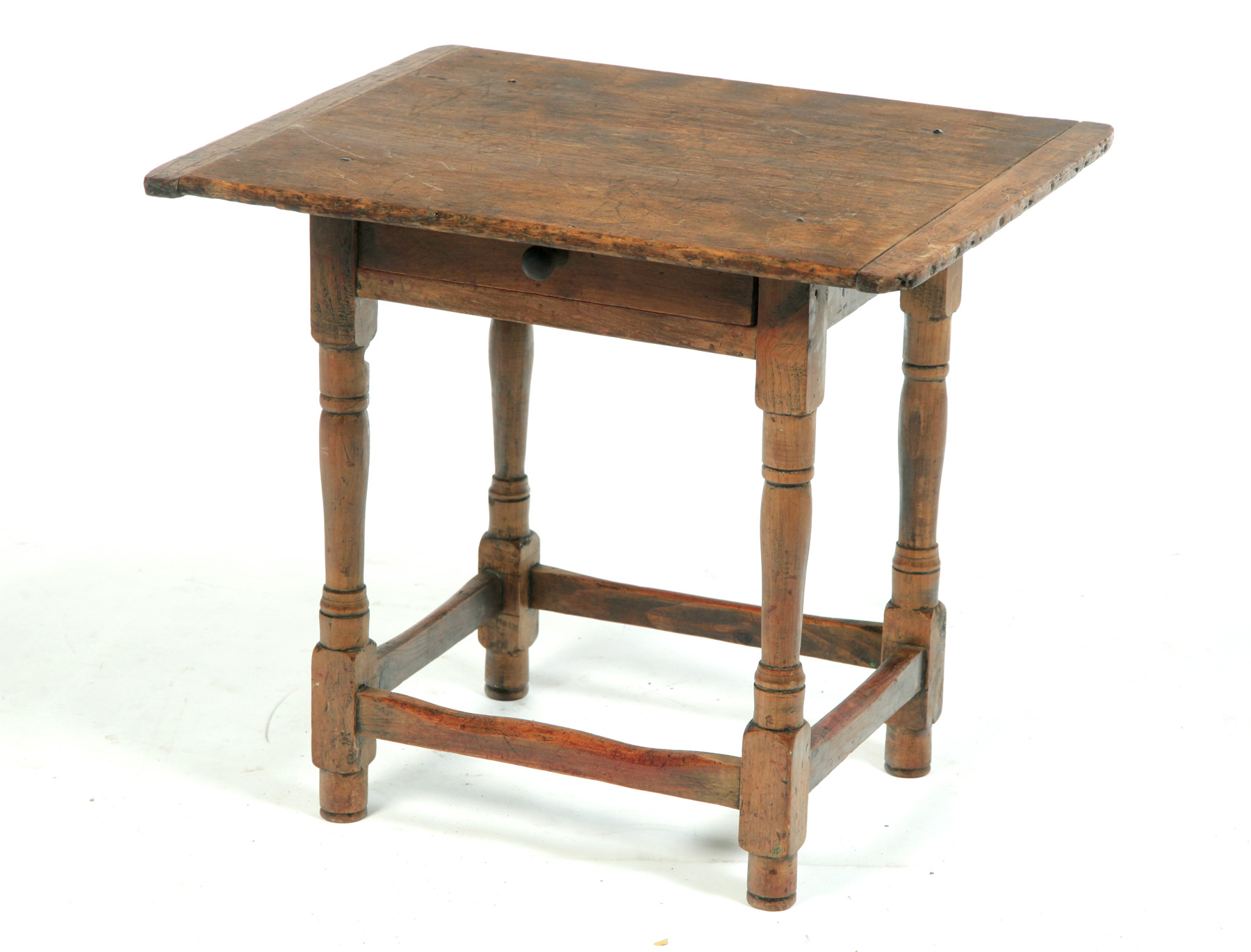 Appraisal: DIMINUTIVE AMERICAN QUEEN ANNE WORK TABLE Eighteenth century maple and