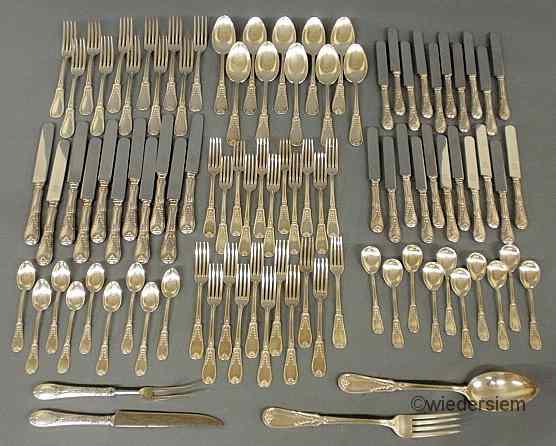 Appraisal: Russian silver flatware service marked '' hallmarked w post marks