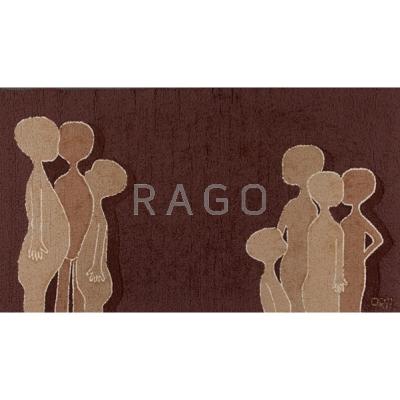 Appraisal: SCANDANAVIAN Wool area rug with silhouetted figures s Marked OR