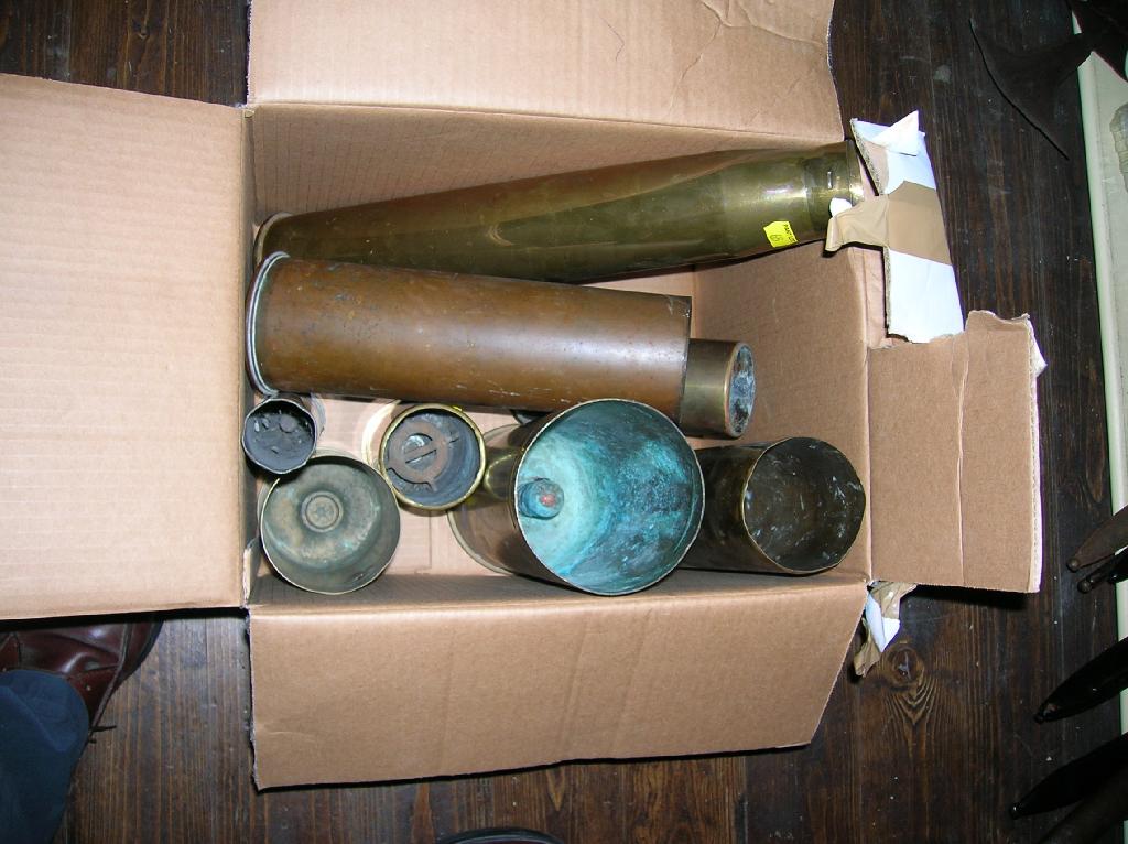 Appraisal: Eight assorted brass cartridge cases including one mm gun two