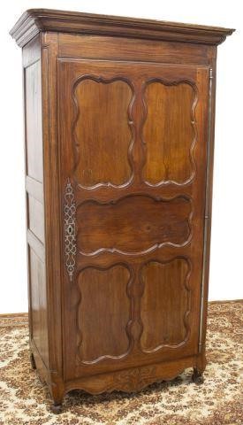 Appraisal: French Provincial Louis XV style fruitwood armoire th c molded