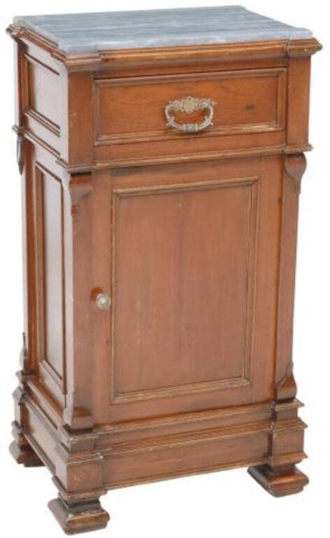 Appraisal: Italian bedside cabinet late th c having shaped marble top