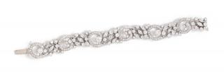 Appraisal: A Platinum and Diamond Bracelet dwts A Platinum and Diamond