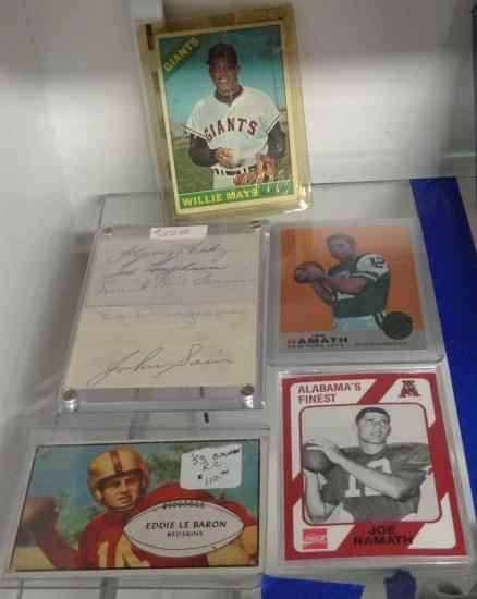 Appraisal: Lot misc sports cards including Joe Namath Willie Mays Eddie