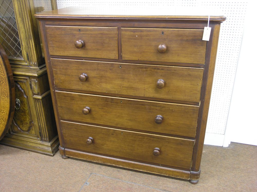 Appraisal: A Victorian mahogany chest two short and three long drawers