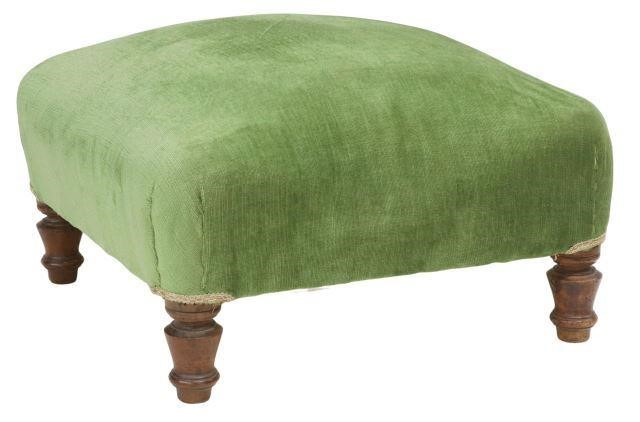 Appraisal: Continental ottoman footstool late th c upholstered seat rising on