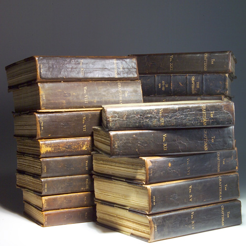 Appraisal: THE CRAFTSMAN Twenty leather-bound volumes of The Craftsman Magazine volumes