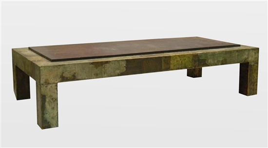 Appraisal: Paul Evans coffee table part of the Directional ''Sculptured Metal''