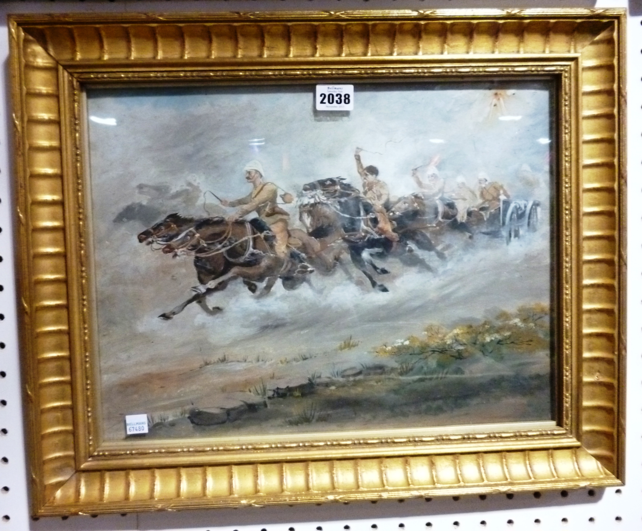 Appraisal: English School early th century Battle scenes a pair oil