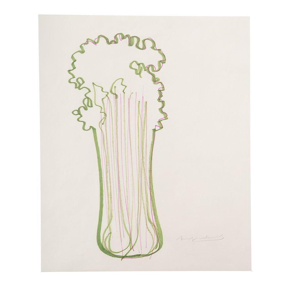 Appraisal: Andy Warhol Green Celery With Purple Lines American - Marker