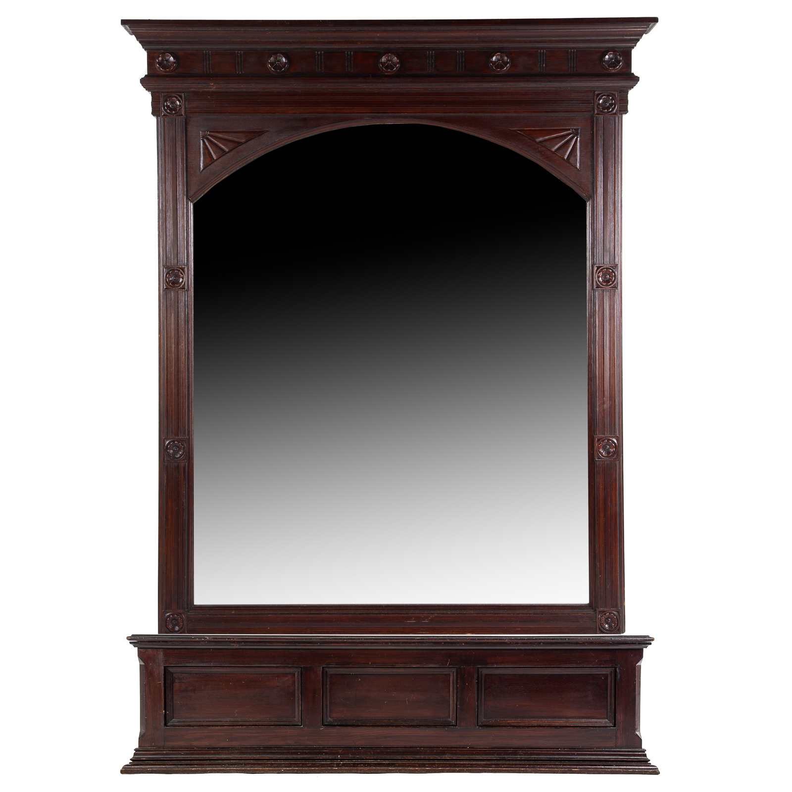 Appraisal: AMERICAN EASTLAKE VICTORIAN WALNUT PIER MIRROR Circa - two-piece mirror