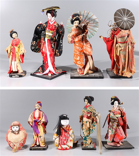 Appraisal: Collection of twelve various old Japanese dolls as-is condition with