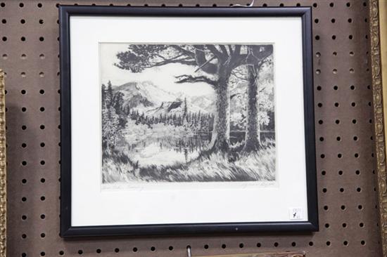 Appraisal: LYMAN BYXBE ETCHING ''Bear Lake - Evening'' dry point etching