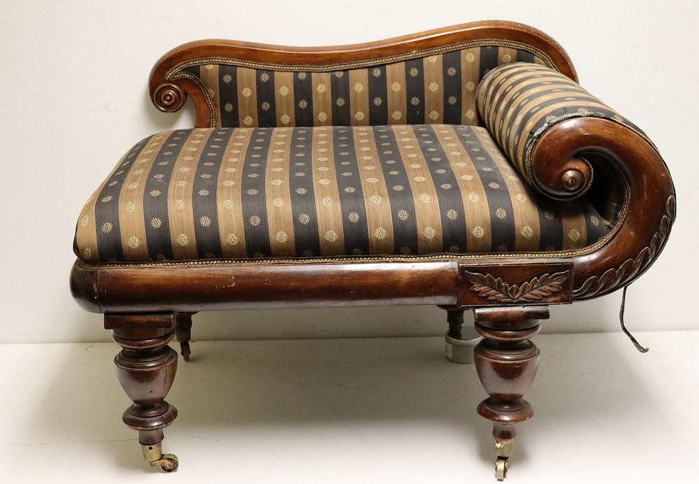 Appraisal: Victorian Upholstered Barristers Bench Together With A Marbletop End Table