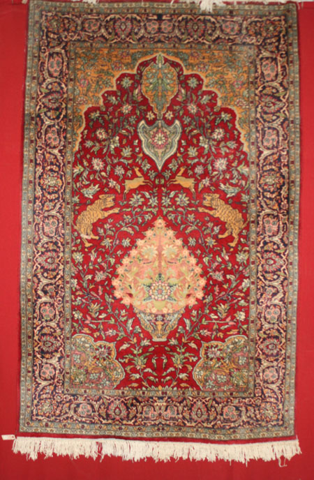 Appraisal: Pakistan Bokhara Red Ground 'Meditation' Rug Post s ft x