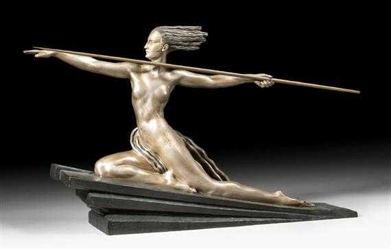 Appraisal: BOURAINE MARCEL - SCULPTURE circa Bronze with grey and black