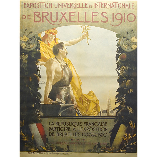 Appraisal: Eugene Verneau Paris Exposition Universelle et Internationale de Bruxelles poster