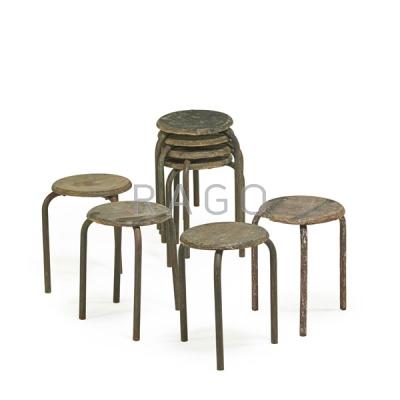 Appraisal: JEAN PROUVE Eight stools Condition Report