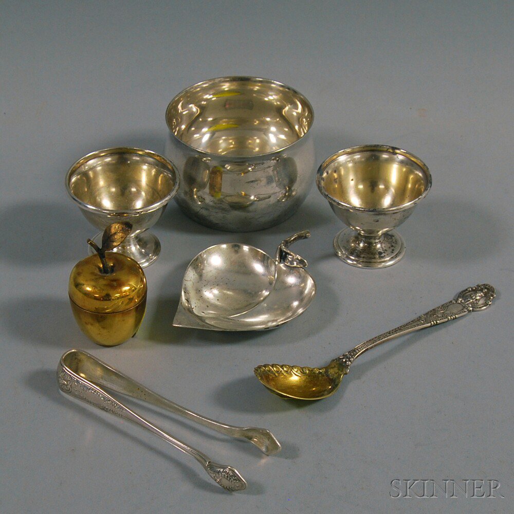 Appraisal: Seven Small Tiffany Co Sterling Silver Items a pair of