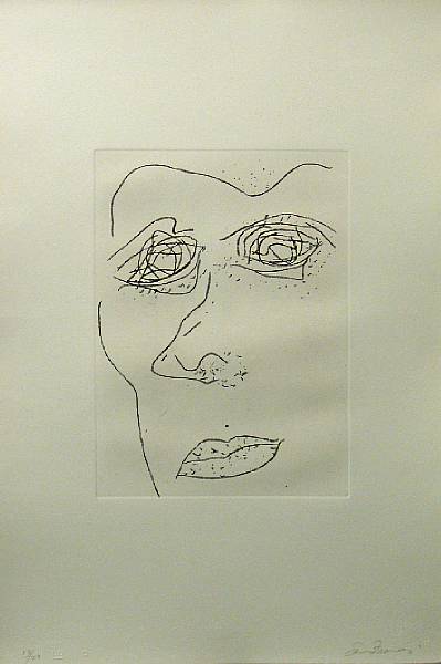 Appraisal: Sam Francis American - Self-Portrait I SFE- Etching on Fabriano