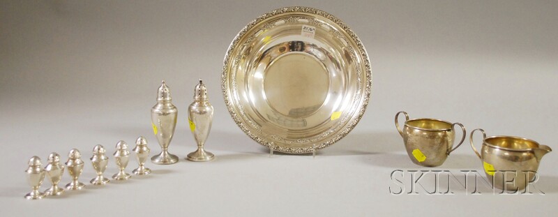 Appraisal: Eleven Small Sterling Silver Tableware Items an Alvin fruit bowl