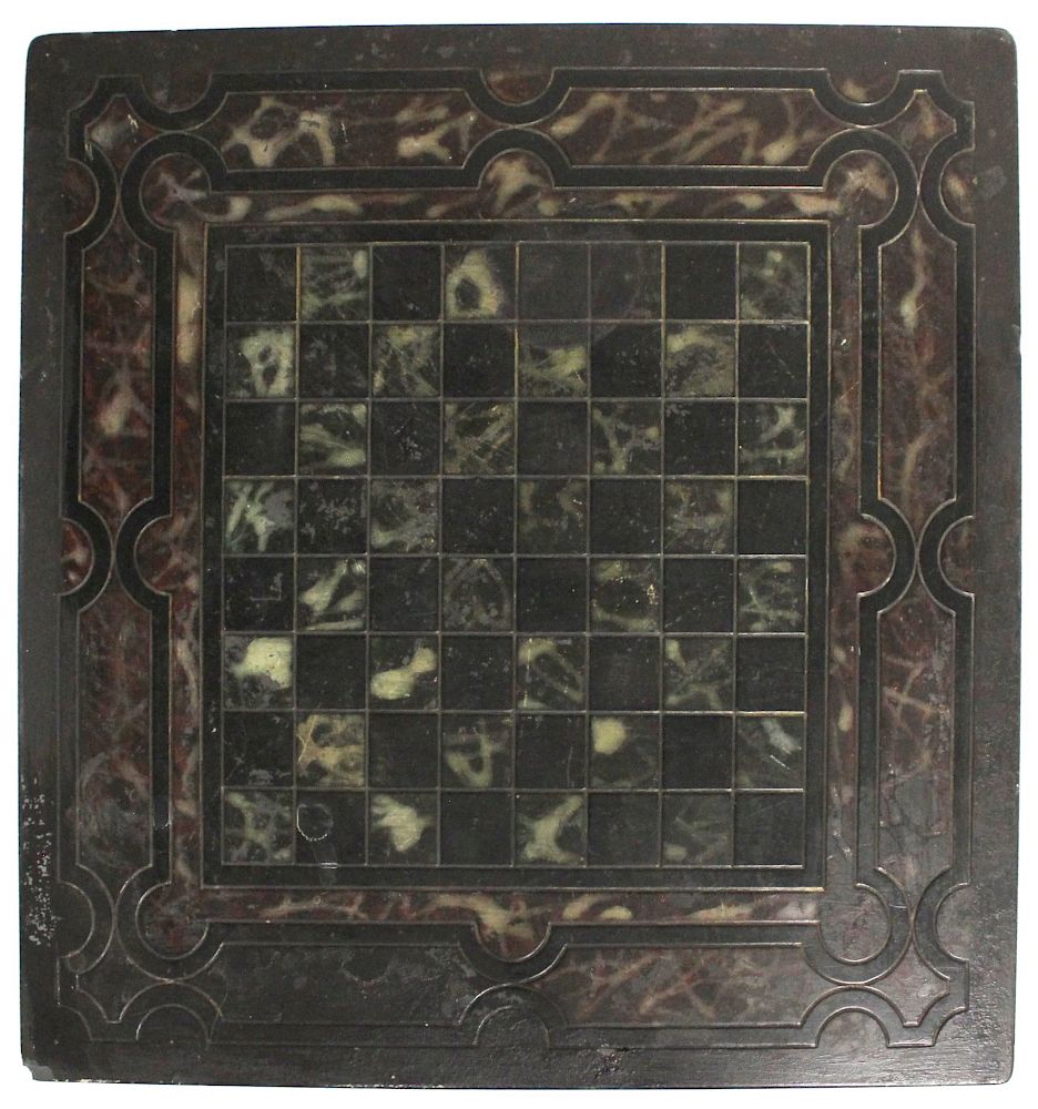 Appraisal: Slate Chess or Checkerboard Faux Marblized Variously colors sq Litchfield