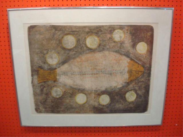 Appraisal: TAMAYO Rufino Signed Color Lithograph depicting a fish Pencil signed