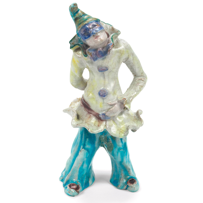 Appraisal: Marcello Fantoni clown figure ceramic Firenze Italy s finely detailed