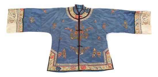 Appraisal: Sale Lot A Chinese Silk Embroidered Jacket late qing dynasty