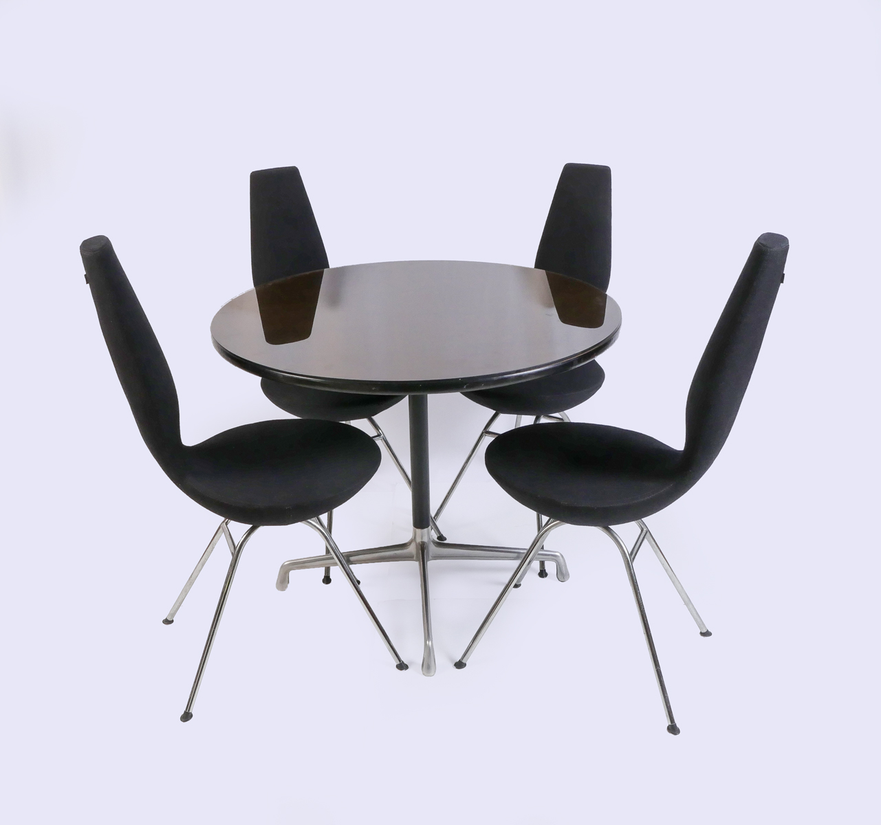 Appraisal: HERMAN MILLER TABLE SWEDISH ''DATE'' CHAIRS Comprising - George Nelson