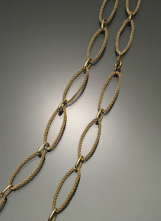 Appraisal: European Opera Length -Karat Yellow-Gold Necklace Weight dwt Length inches