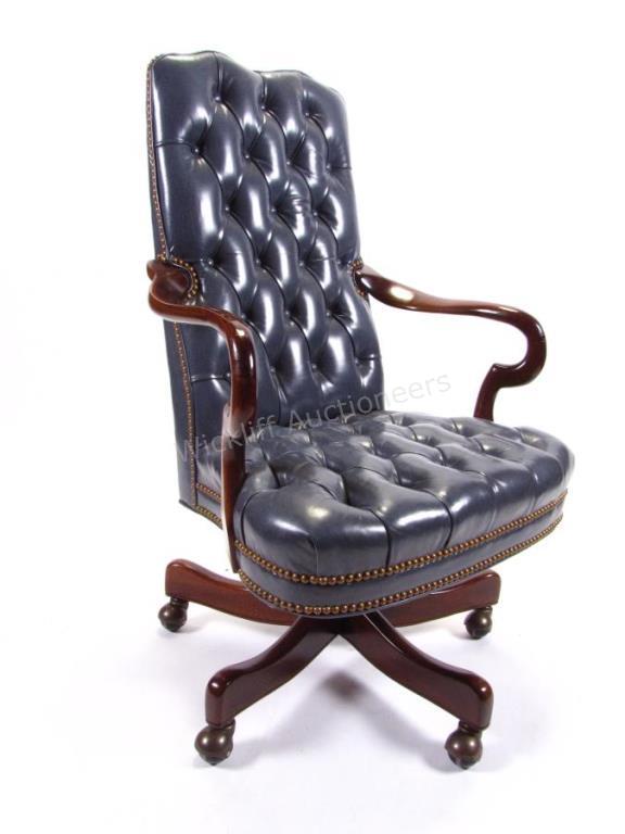 Appraisal: A Chesterfield leather executive office chair by Hancock and Moore