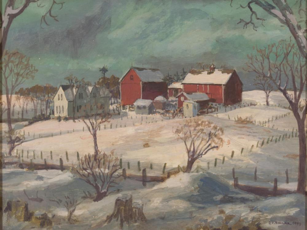 Appraisal: GERRIT VAN SINCLAIR United States - oil on board Winter