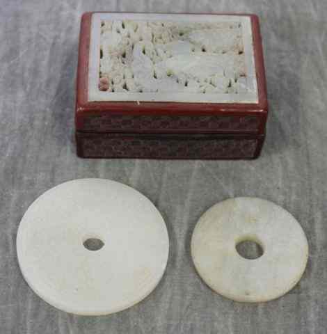 Appraisal: Chinese Jade Lot Includes a box with a jade insert