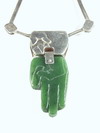 Appraisal: PENDANT - CONTEMPORARY HAND MADE STERLING AND NEPHRITE JADE PENDANT