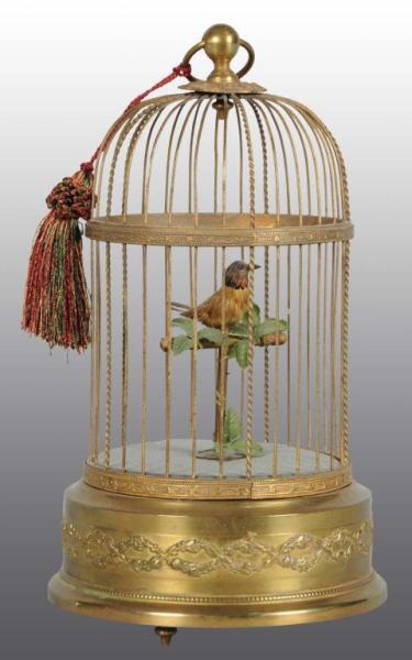 Appraisal: Bird Cage Pc Brass - Round Base Mech Condition Excellent