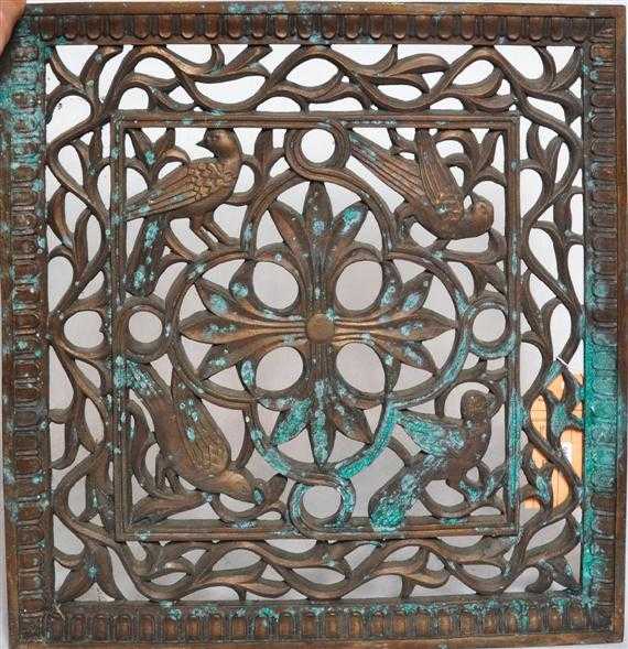 Appraisal: ANONYMOUS SET OF GRILLES circa Bronze with brown patina x