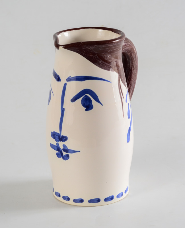 Appraisal: PICASSO Pablo Spanish - ''Face Tankard'' glazed ceramic pitcher marked