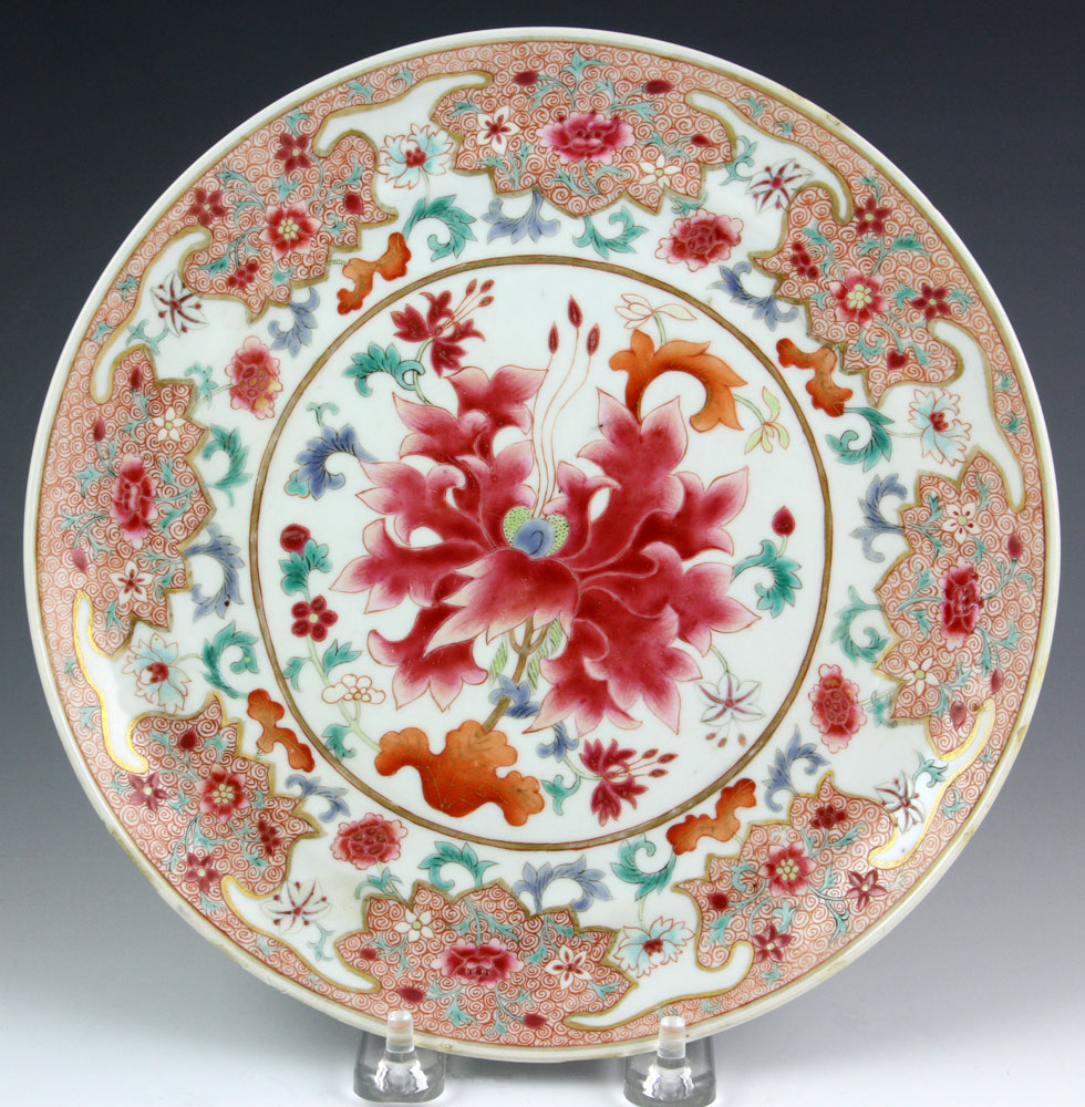 Appraisal: - Chinese th C Export Plate Famille Rose Plate Chinese