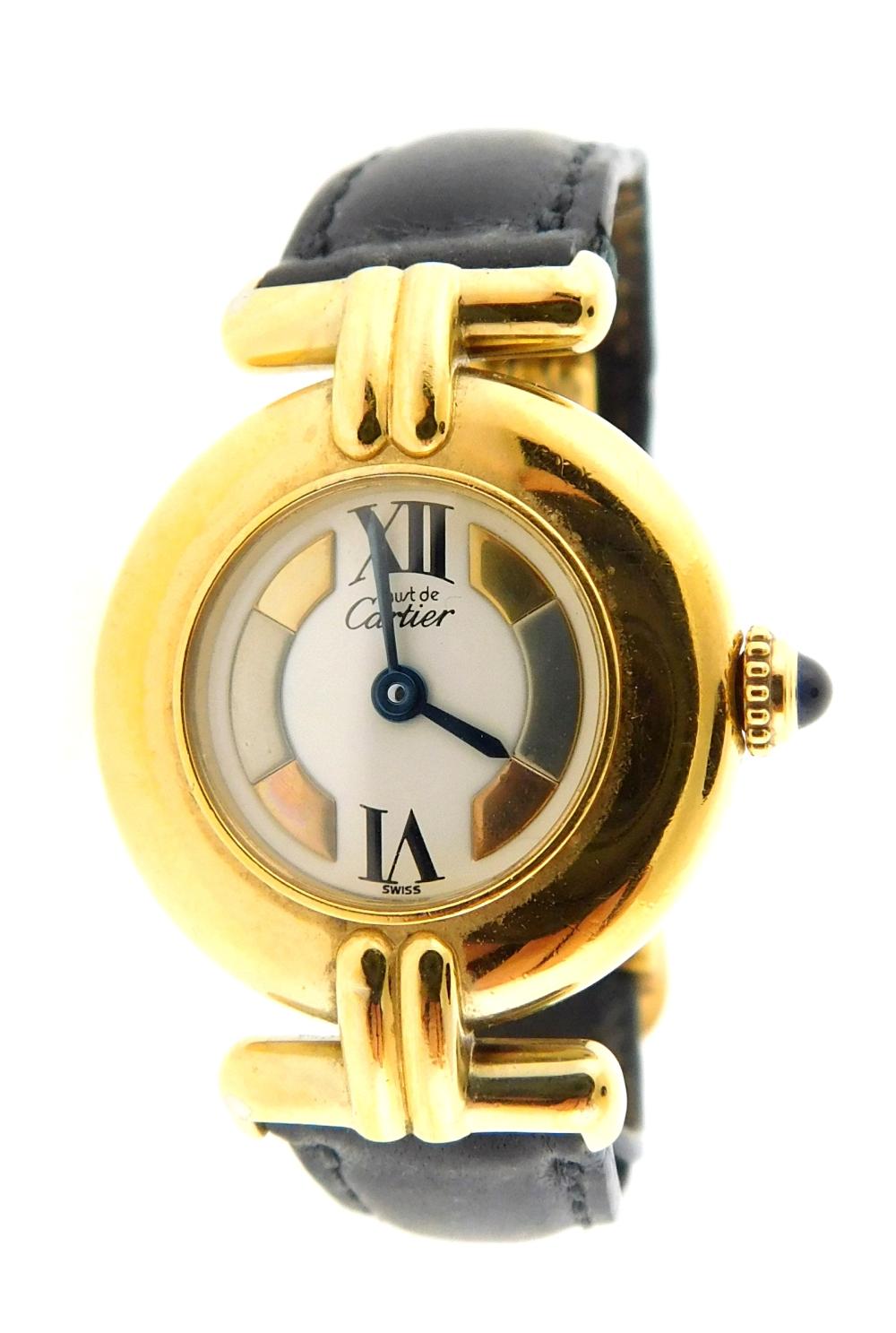 Appraisal: JEWELRY Cartier Colisee Vendome ladies vermeil watch details include Quartz