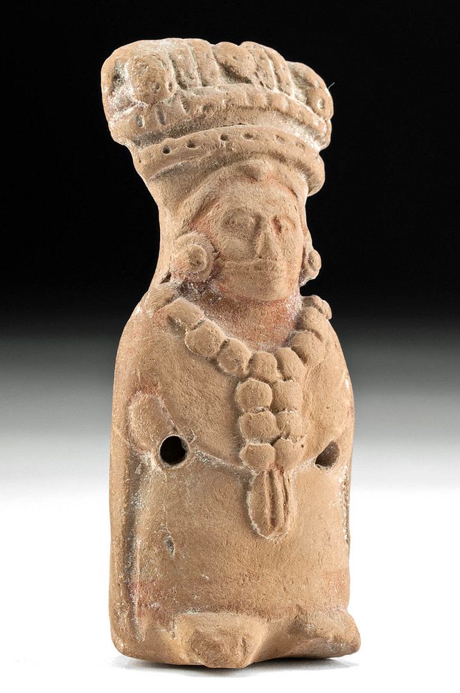 Appraisal: Maya Jaina Redware Figural Rattle Pre-Columbian Jaina Campeche Mexico Maya