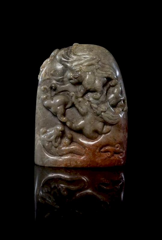 Appraisal: A Carved Hardstone Toggle Height inches A Carved Hardstone Toggle