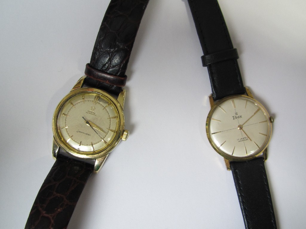 Appraisal: Two gents mid th century wrist watches one by Omega